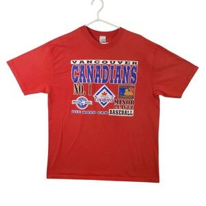 Vintage 1994 Vancouver Canadians Minor League Baseball T-Shirt Red Large Tee